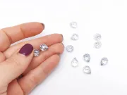 Briolete de cristal 11x8mm albastru denim