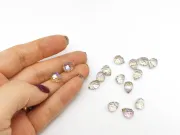 Briolete de cristal 11x8mm iris bej mov