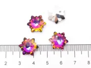 Pandantiv sticla fulg de nea 14mm vitrail