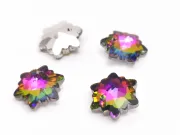 Pandantiv sticla fulg de nea 14mm vitrail