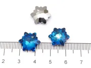 Pandantiv sticla fulg de nea 14mm bermuda blue