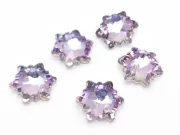 Pandantiv sticla fulg de nea 14mm mov