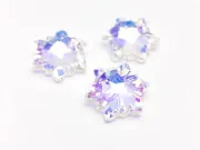 Pandantiv sticla fulg de nea 14mm transparent albastrui