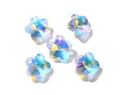 Pandantiv sticla floare 13mm transparent AB