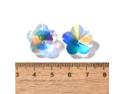 Pandantiv sticla floare 13mm transparent AB