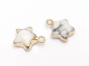 Pandantiv howlit alb stea in montura aurie 15x13mm