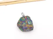 Pandantiv cuart electroplacat nugget 29x25x15mm