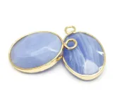 Pandantiv agate fatetat in montura aurie 23x14mm