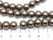 Perle de sticla calitate a 8mm gri nuga (sirag)