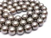 Perle de sticla calitate a 8mm gri nuga (sirag)