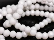 Margele cristal rondel fatetat 4x3mm alb opac (sirag)
