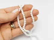 Margele cristal rondel fatetat 4x3mm alb opac (sirag)