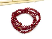 Margele cristal rondel fatetat 4x3mm burgundy opac AB (sirag)