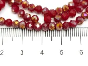 Margele cristal rondel fatetat 4x3mm burgundy opac AB (sirag)