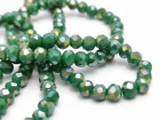 Margele cristal rondel fatetat 4x3mm verde opac AB (sirag)