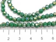 Margele cristal rondel fatetat 4x3mm verde opac AB (sirag)