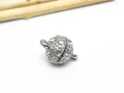 Inchizatoare magnetica cu rhinestone 16x10mm argintiu inchis