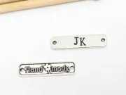 Link dreptunghi argintiu 25.5x6x1.5mm handmade