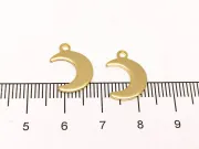 Charm otel inoxidabil 304 auriu luna 15x11mm