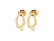 Tortite cercei otel inoxidabil 304 auriu placat IP cu opritor oval 12x6.5mm (2buc)