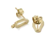 Tortite cercei otel inoxidabil 304 auriu placat IP cu opritor oval 12x6.5mm (2buc)