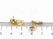 Tortite cercei otel inoxidabil 304 auriu placat IP cu opritor oval 12x6.5mm (2buc)