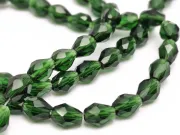 Margele cristal picatura 6x4mm verde inchis (sirag)