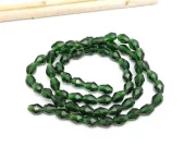 Margele cristal picatura 6x4mm verde inchis (sirag)