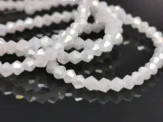 Margele cristal biconic 2x3mm alb opal AB (sirag)