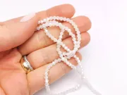 Margele cristal biconic 2x3mm alb opal AB (sirag)