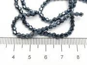 Margele cristal biconic electroplacat 2x3mm hematit (sirag)