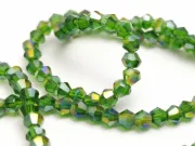 Margele cristal biconic 2x3mm verde AB (sirag)