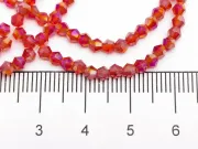 Margele cristal biconic 2x3mm rosu rubin AB (sirag)