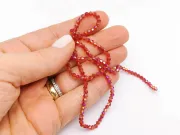 Margele cristal biconic 2x3mm rosu rubin AB (sirag)