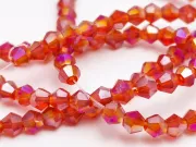 Margele cristal biconic 2x3mm rosu rubin AB (sirag)