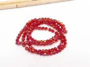 Margele cristal biconic 2x3mm rosu rubin AB (sirag)