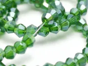Margele cristal biconic 2x3mm verde lustered (sirag)