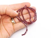 Margele cristal biconic 2x3mm burgundy lustered (sirag)