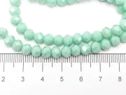 Margele cristal rondel fatetat 6x4mm turcoaz opac lustered (sirag)