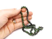 Margele cristal rondel fatetat 6x4mm verde gri inchis metalic (sirag)
