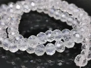 Margele cristal rondel fatetat 6x4mm transparent lustered (sirag)