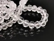 Margele cristal rondel fatetat 6x4mm transparent (sirag)