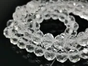 Margele cristal rondel fatetat 6x4mm transparent (sirag)