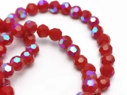 Margele cristal rotund fatetat 6mm rosu inchis opac heliotrop (sirag)