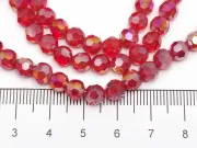 Margele cristal rotund fatetat 6mm rosu inchis AB (sirag)