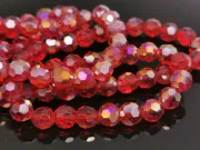 Margele cristal rotund fatetat 6mm rosu inchis AB (sirag)