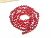 Margele cristal rotund fatetat 6mm rosu inchis AB (sirag)