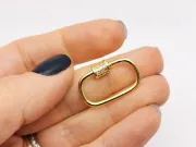 Inchizatoare cubic zirconia 24x16mm auriu (1buc)