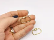 Inchizatoare cubic zirconia 24x16mm auriu (1buc)