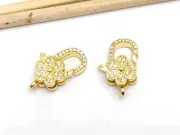 Inchizatoare cubic zirconia 20x13x6.3mm placata cu aur 18K (1buc)